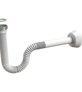 SIFONE COMPRIMIBILE "SIFONCELLO" CON CANOTTO BIANCO 1"1/4 ghiera metallo