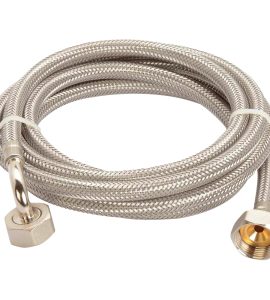 TUBO CARICO LAVATRICE FF 3/4" DN13 IN ACCIAIO INOX cm 200 con curva