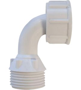 RACCORDO CURVO GIREVOLE PER CARICO LAVATRICE/LAVASTOVIGLIE IN NYLON 3/4"M x 3/4"F