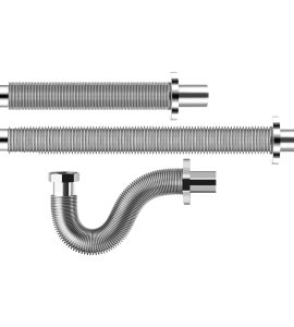 TUBO DI SCARICO COMPRIMIBILE IN ACCIAIO INOX 1"1/4 x Ø32 mm