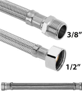 FLESSIBILE IN ACCIAIO INOX M3/8" X 1/2"F 60 cm