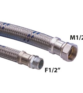 FLESSIBILE ANTIVIBRANTE M/F 1/2" IN ACCIAIO ZINCATO cm 100 - DN13