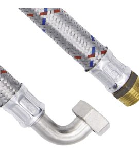 FLESSIBILE ANTIVIBRANTE M/F CON CURVA IN ACCIAIO ZINCATO 1" x DN25 - cm 60