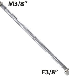 FLESSIBILE IN ACCIAIO INOX M3/8" x F3/8" GIR. "FLEXCORE" cm 80 - DN8