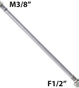 FLESSIBILE IN ACCIAIO INOX M3/8" x F1/2" GIR. "FLEXCORE" cm 60 - DN8