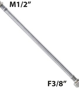 FLESSIBILE IN ACCIAIO INOX M1/2" x F3/8" GIR. "FLEXCORE" cm 50 - DN8