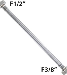 FLESSIBILE IN ACCIAIO INOX F1/2" x F3/8" GIR. "FLEXCORE" cm 50 - DN8