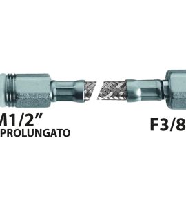 FLESSIBILE IN ACCIAIO INOX M1/2" PROLUNGATO x F3/8" GIR. "FLEXCORE" cm 60 - DN8