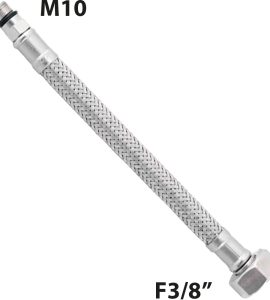 FLESSIBILE IN ACCIAIO INOX PER MONOCOMANDO "FLEXCORE" F3/8" x M10 - 35 cm