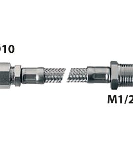 FLESSIBILE IN ACCIAIO INOX "FLEXCORE" M1/2" x 10 BICONO cm 50 - DN8