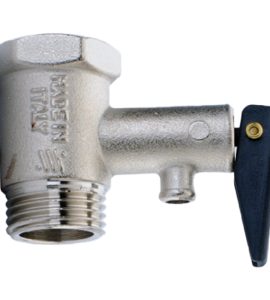 VALVOLA DI SICUREZZA E DI RITEGNO CON LEVA PER SCALDABAGNO 1/2" MF