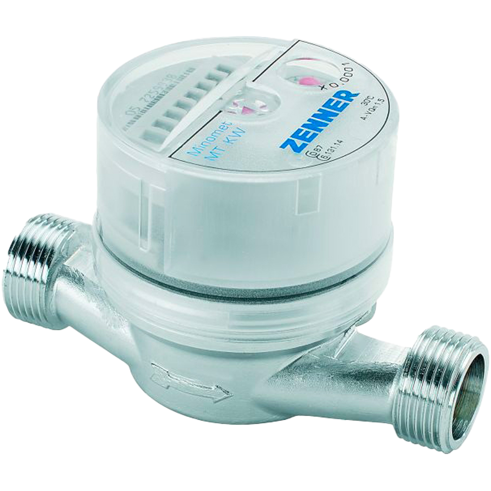 - CONTATORE ACQUA CON QUADRANTE ASCIUTTO A 8 RULLI COMPLETO DI CODOLI 3/4"