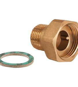 CODOLO CON CALOTTA E GUARNIZIONE PER CONTATORE ACQUA 1"M x 1"1/4 F