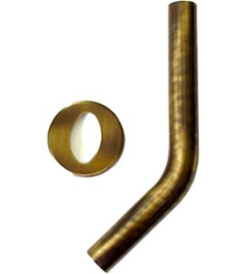 CANOTTO A 45° PER CASSETTA ALTA WC BRONZATO Ø30 mm + Rosone