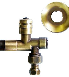 RUBINETTO FILTRO SNODO BRONZATO 1/2" x Ø10 mm + Rosetta