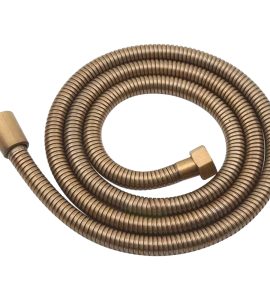 FLESSIBILE DOCCIA CONICO IN ACCIAIO BRONZATO 1/2" x 1/2" - cm 200