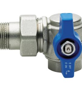 VALVOLA A SFERA PASS. TOTALE A SQUADRO PER COLLETTORI CON PRESA FRONTALE SX 1"1/4 - PN40