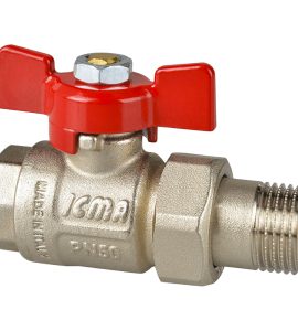 VALVOLA A SFERA M/F A PASSAGGIO TOTALE CON BOCCHETTONE E FARFALLA IN ALLUMINIO ICMA 1"1/4 - PN30