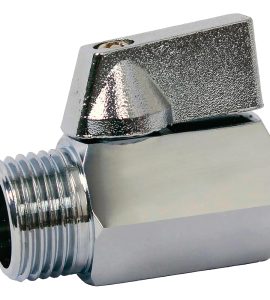 MINIVALVOLA A SFERA M/F CON LEVA CROMATA 1/2"
