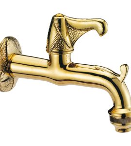 RUBINETTO ARTISTICO PER FONTANA CON VITONE RAPIDO "IMPERO" IN OTTONE GIALLO 1/2"