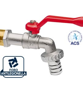 RUBINETTO PORTAGOMMA A SFERA CON LEVA IN ALLUMINIO APM 1" x 1"1/4