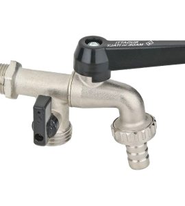 RUBINETTO PORTAGOMMA A SFERA DUPLEX CON LEVA IN ALLUMINIO BUGATTI 1/2" x 3/4" - DN10