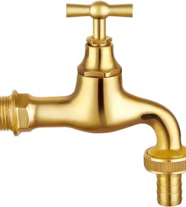 RUBINETTO PORTAGOMMA A SFERA IN OTTONE GIALLO LUCIDO 3/4"