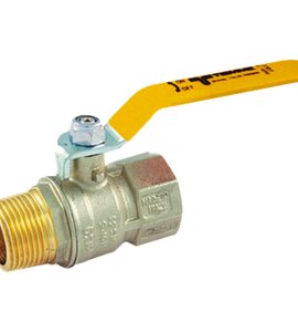 VALVOLA A SFERA GAS M/F CON LEVA GIALLA IN ACCIAIO TIEMME 1" DN23
