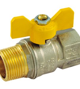 VALVOLA A SFERA GAS M/F CON FARFALLA GIALLA IN ALLUMINIO TIEMME 1" DN23