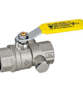 VALVOLA A SFERA GAS F/F CON PRESA DI PRESSIONE E LEVA IN ACCIAIO BUGATTI 1" - DN25