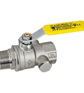 VALVOLA A SFERA GAS M/F CON PRESA DI PRESSIONE E LEVA IN ACCIAIO BUGATTI 1" - DN25