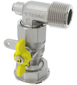 VALVOLA A SFERA GAS POST-CONTATORE AD ANGOLO COLLEGAMENTO DIRETTO AL CONTATORE TM 1" M x 1"1/4 F