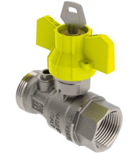 VALVOLA DIRITTA POST- CONTATORE CON PRESA E SICUREZZA TIEMME 1" F x 1"1/4 M