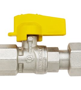 RUBINETTO GAS A SFERA FEMMINA DIRITTO CON DADO GIREVOLE FIV 1/2"F x 3/4"G