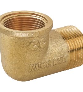 GOMITO MASCHIO/FEMMINA IN OTTONE GIALLO 2"