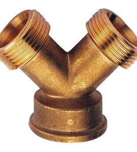 RACCORDO A 3 VIE IN OTTONE GIALLO 3/4" F/M/M