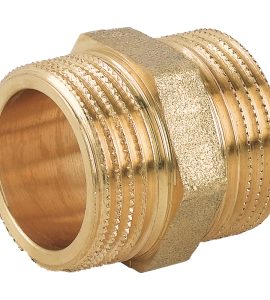 NIPLES DOPPIO MASCHIO/MASCHIO IN OTTONE GIALLO 2"
