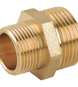 NIPLES DOPPIO RIDOTTO MASCHIO/MASCHIO IN OTTONE GIALLO 2"1/2 x 2"