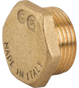 TAPPO MASCHIO ESAGONALE IN OTTONE GIALLO 2"