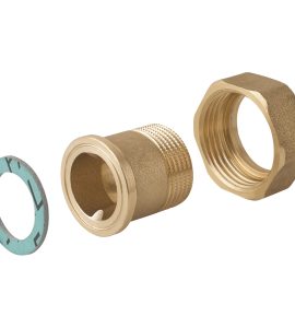CODOLO CON CALOTTA E GUARNIZIONE IN OTTONE GIALLO 1"M x 1"1/4 F