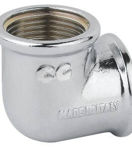 GOMITO FEMMINA/FEMMINA IN OTTONE CROMATO 1"