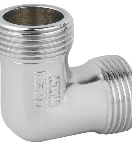 GOMITO MASCHIO/MASCHIO IN OTTONE CROMATO 1"