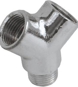 RACCORDO A 3 VIE IN OTTONE CROMATO 1/2" M/F/F