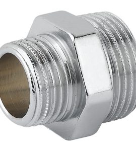 NIPLES RIDOTTO MASCHIO/MASCHIO IN OTTONE CROMATO 1" x 3/4"