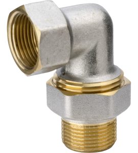 RACCORDO CURVO 3 PEZZI MASCHIO/FEMMINA IN OTTONE NICHELATO 1"1/4