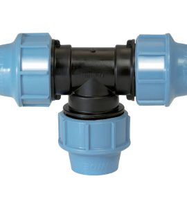 TEE TRIPLO A COMPRESSIONE PER TUBO POLIETILENE UNIDELTA Ø90 - PN16