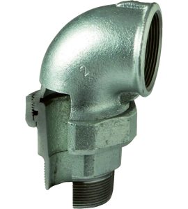 GOMITO 90° MASCHIO/FEMMINA CON BOCCHETTONE A SEDE CONICA IN GHISA ZINCATA 2"