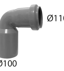 CURVA RIDOTTA A INNESTO "BAMPLAST" Ø110 x Ø100 mm - 87°