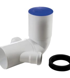 CURVA WC 90° PROLUNGATA A INNESTO CON 2 ATTACCHI Ø110 x Ø50/50