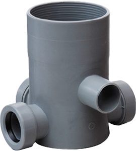 POZZETTO WC ALTO H.170 A INNESTO Ø100 IN PP GRIGIO 3 Entrate Ø40 - 1 Uscita Ø50